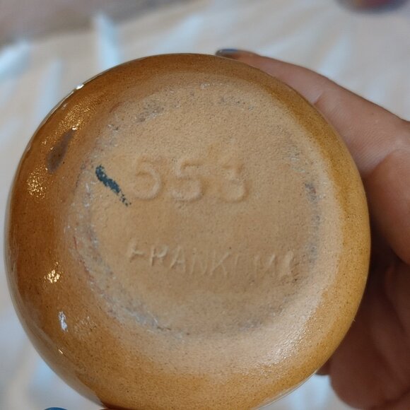 Vintage Frankoma Creamer Mini Pitcher & Open Sugar Bowl; Prarie  (553 & 504) - Picture 7 of 8